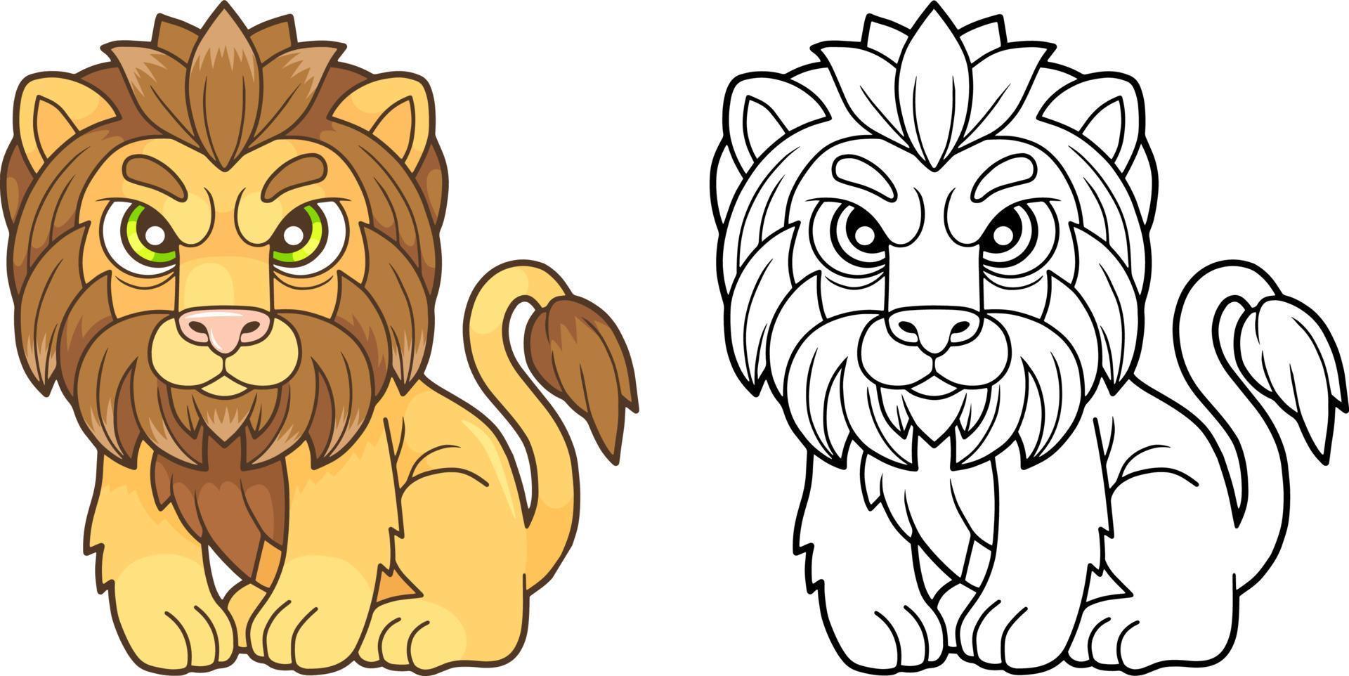 león de dibujos animados lindo vector