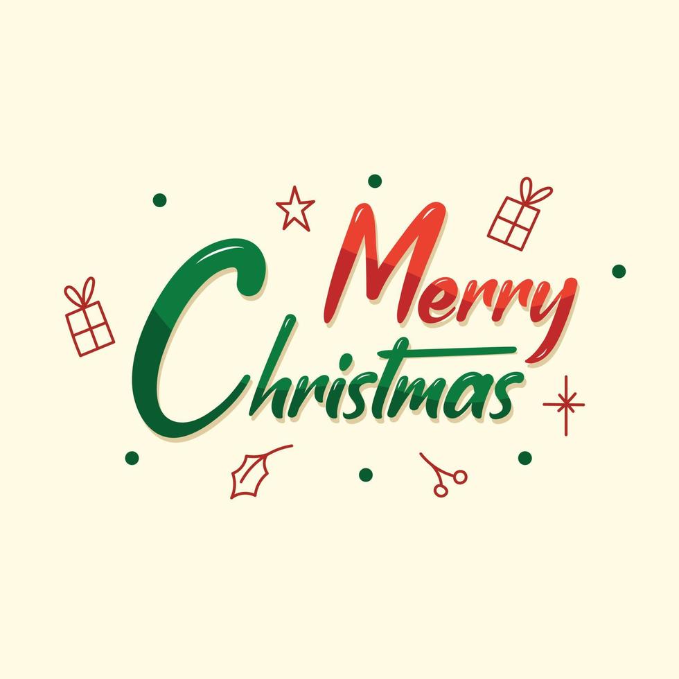 christmas typography design template vector