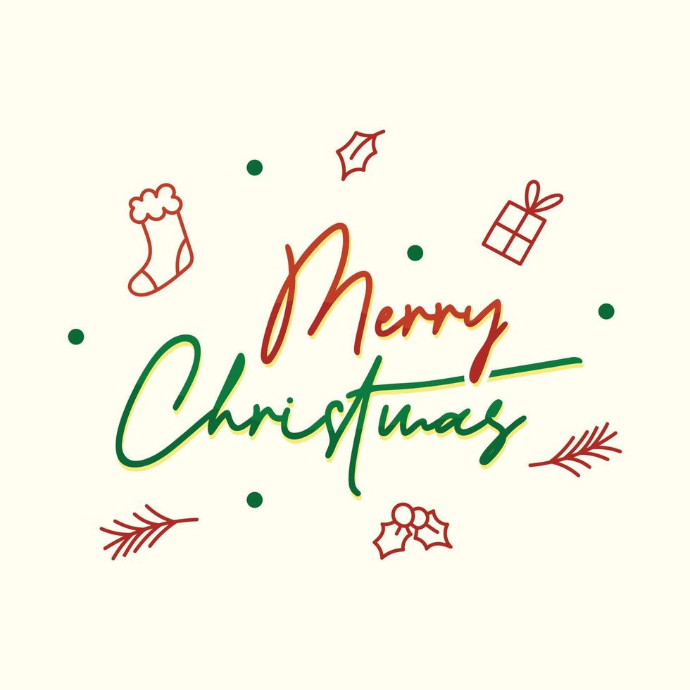 christmas typography design template vector