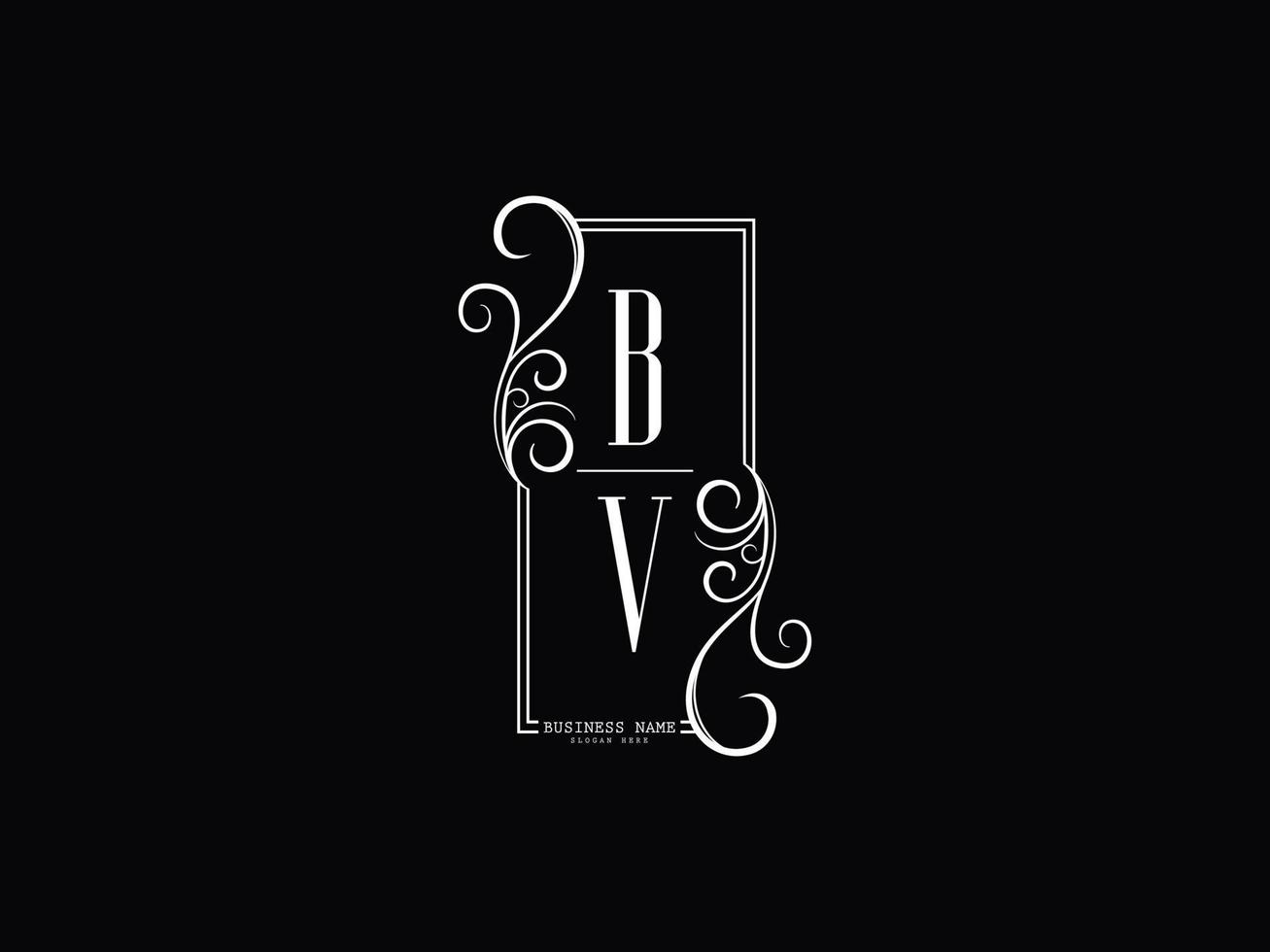 Imagen del logotipo bv de las iniciales, diseño del logotipo de la letra bv vb de lujo vector