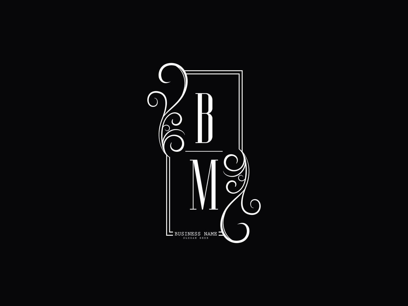 Initials BM Logo Image, Luxury Bm mb Letter Logo Design vector