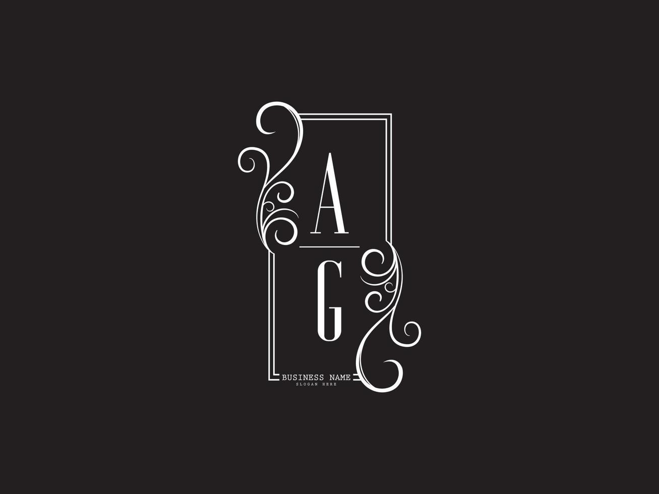 Initials AG Logo Icon, Luxury Ag ga Letter Logo Design For Business vector
