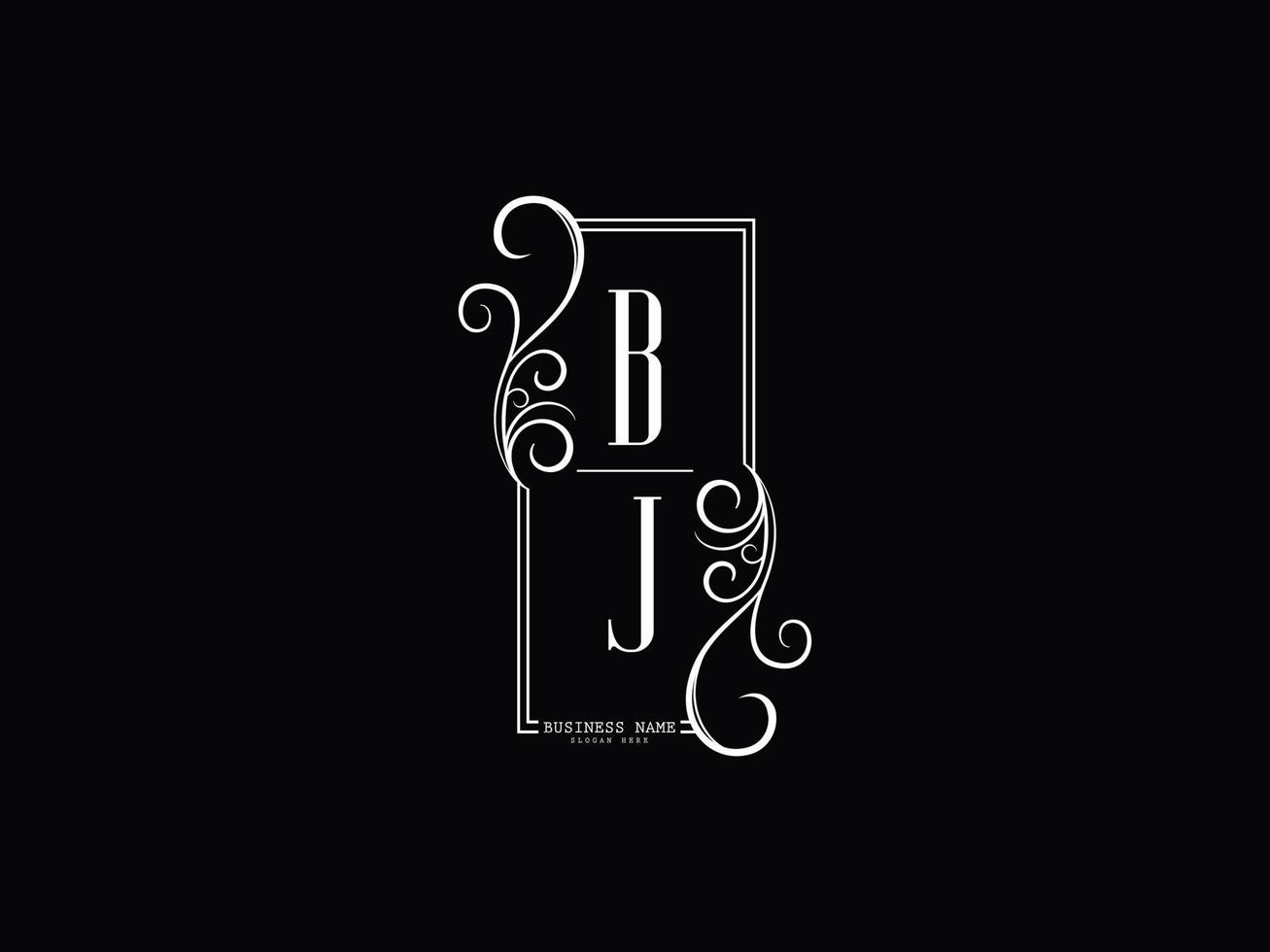 Imagen del logotipo bj de iniciales, diseño de logotipo de letra bj jb de lujo vector