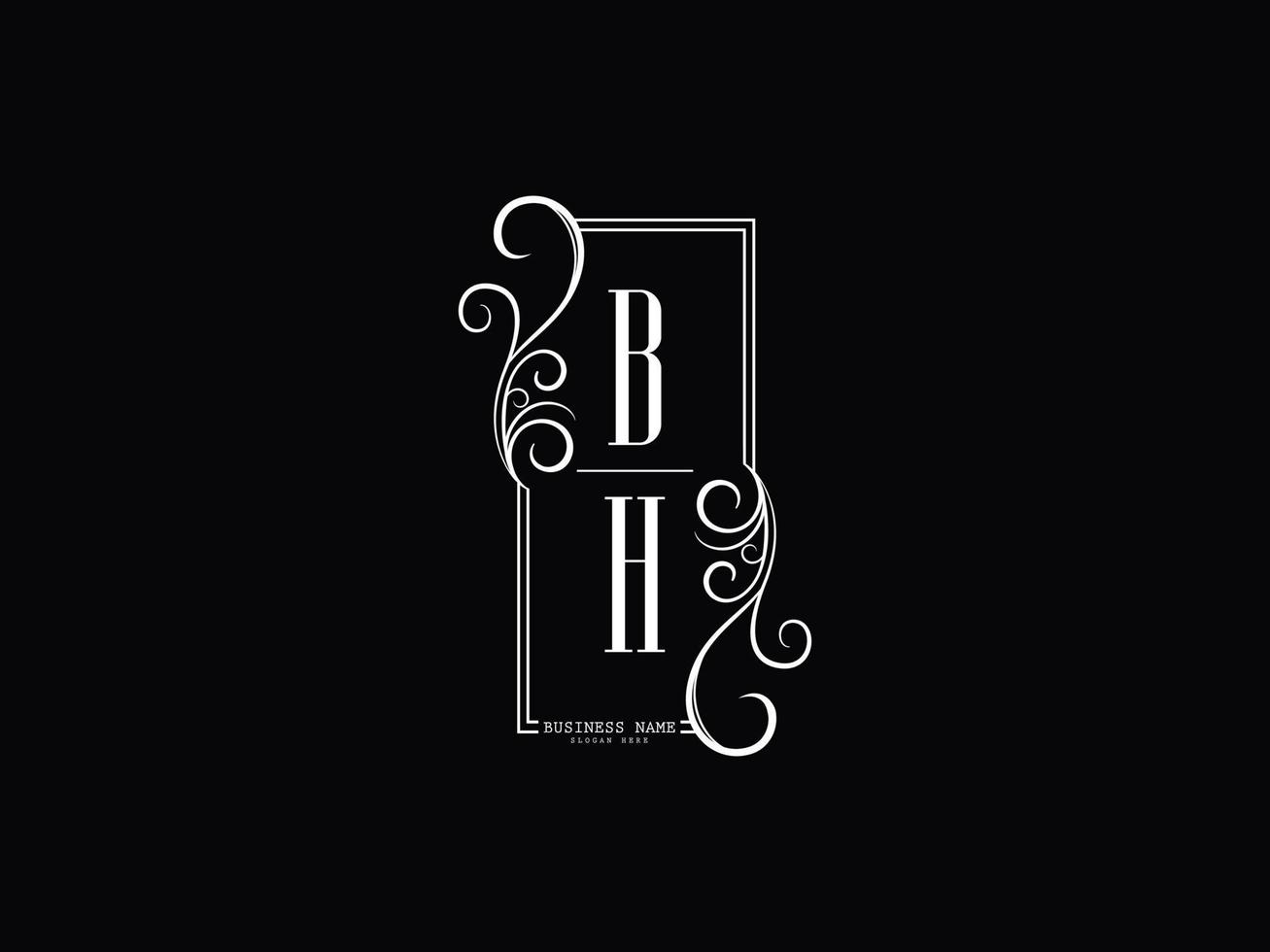 Initials BH Logo Image, Luxury Bh hb Letter Logo Design vector