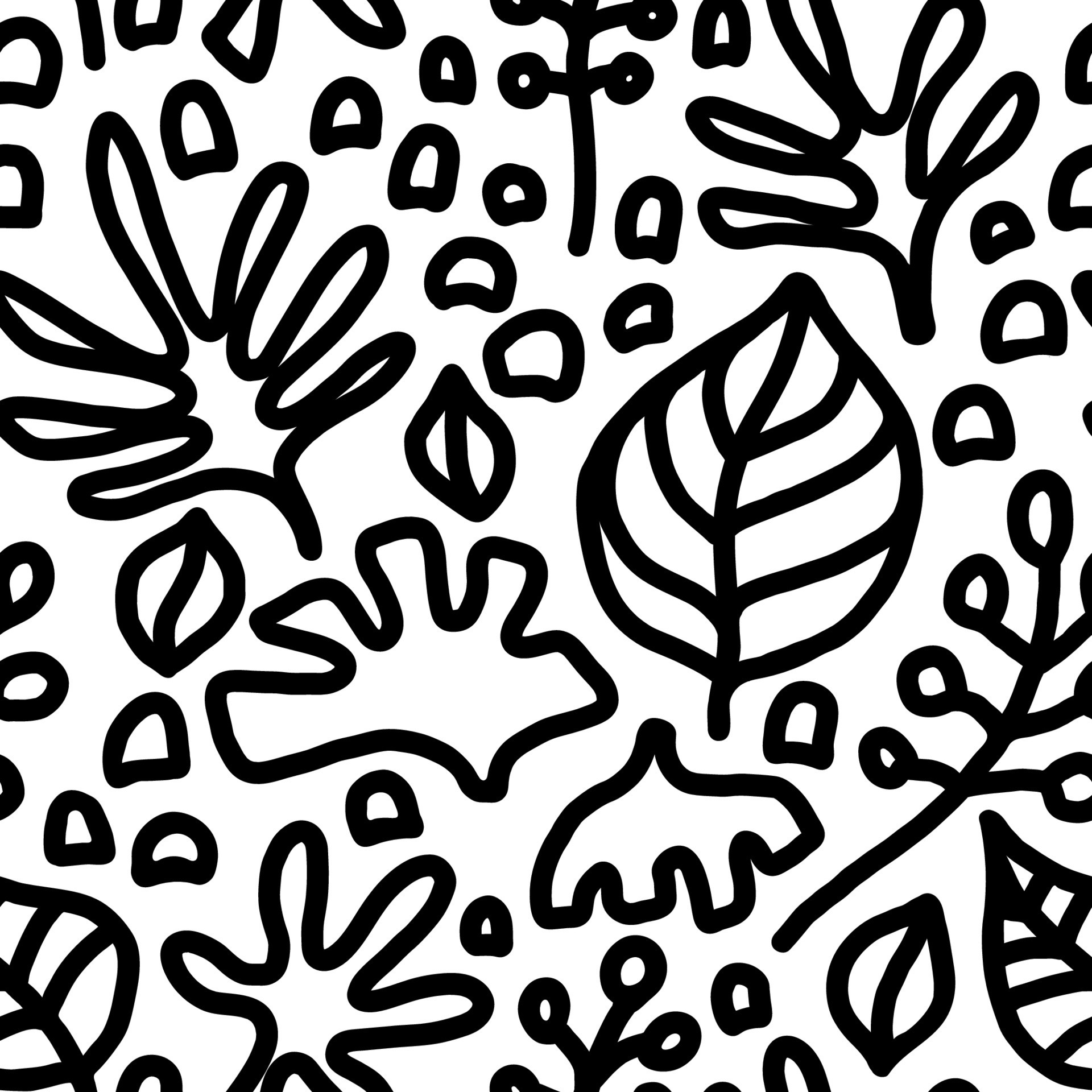 Organic minimalistic seamless pattern. Contemporary floral background