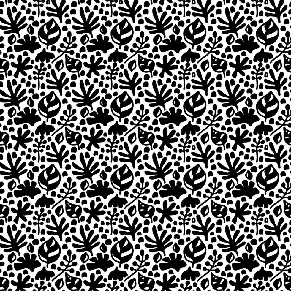 Organic minimalistic seamless pattern. Contemporary floral background. Graphic one color backdrop. vector