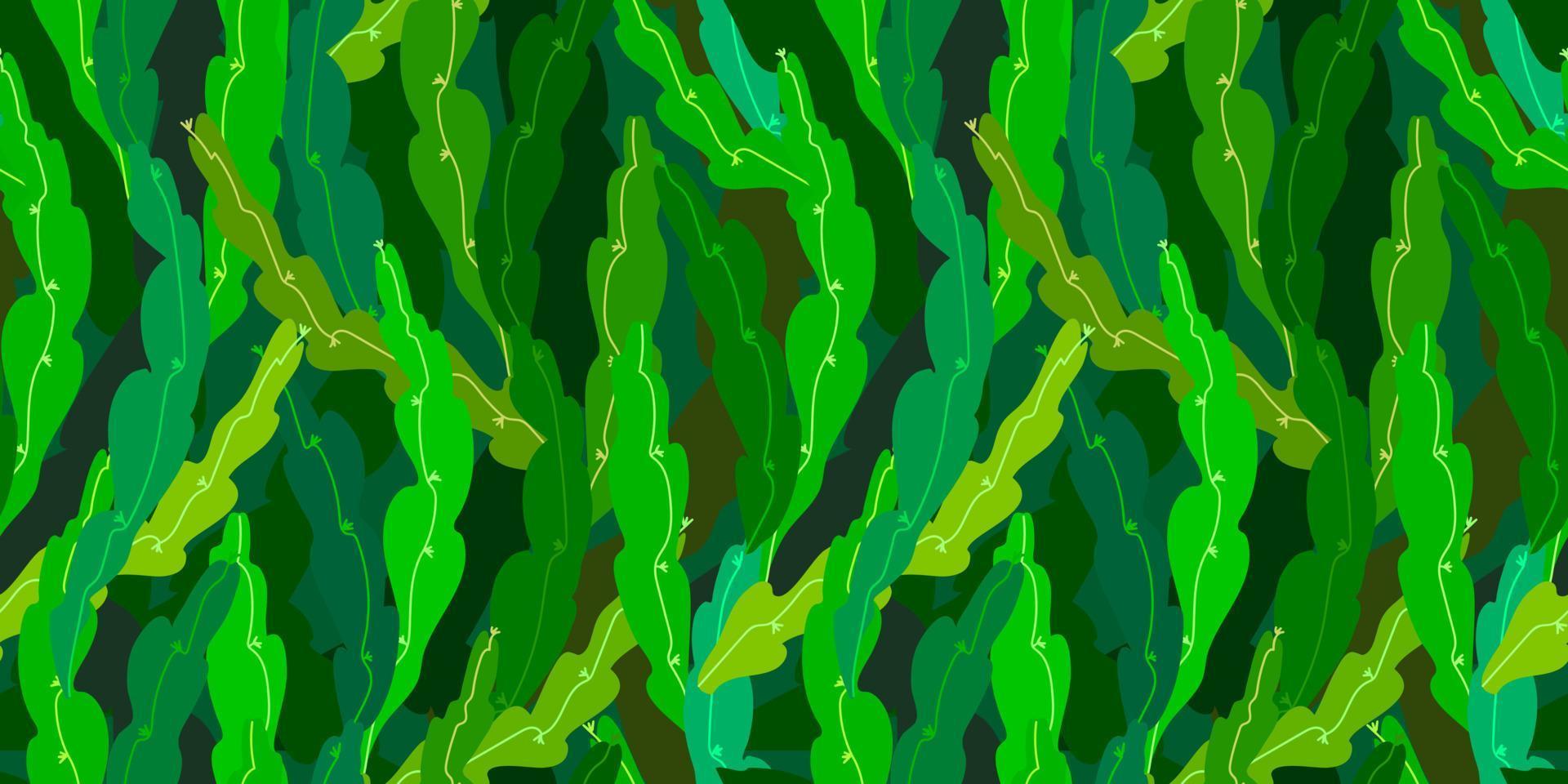 Vector seamless pattern with cactus leaves, repeatable minimalistic background. Repeatable botanical backdrop.