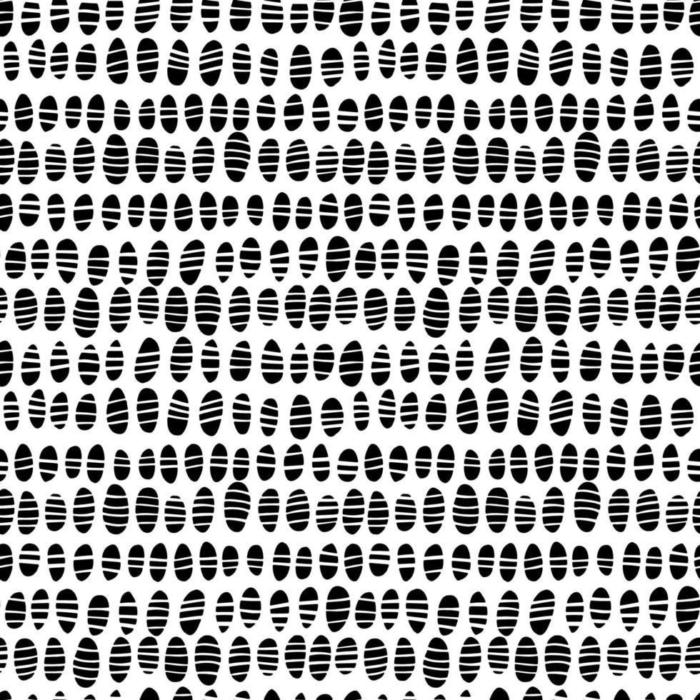 Vector seamless black and white pattern with seeds motif. Abstract monochrome minimalistic background. Striped repeatable backdrop.