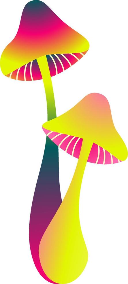 Rainbow Neon Shrooms Vector