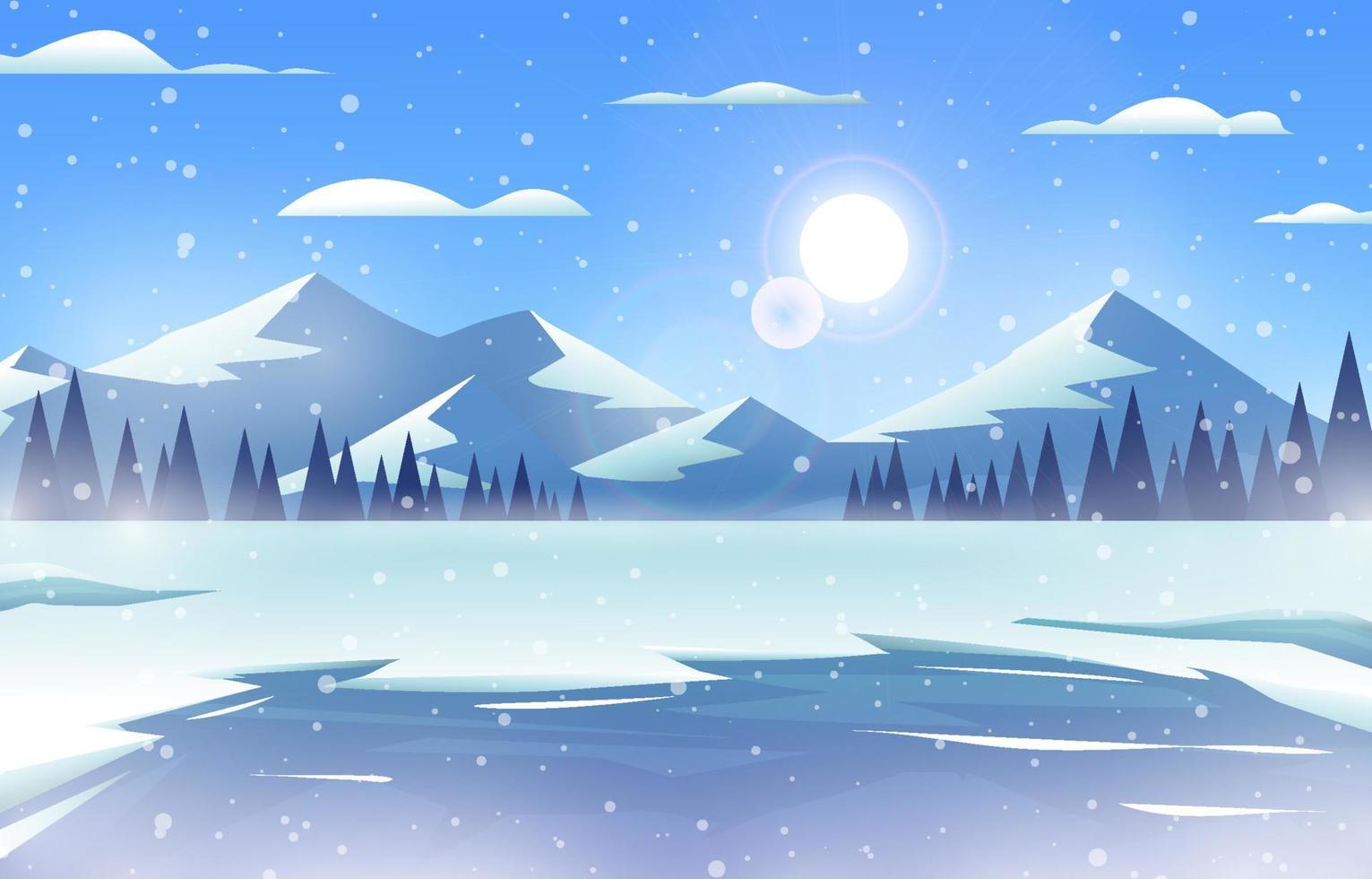 Winter Nature Landscape Background vector