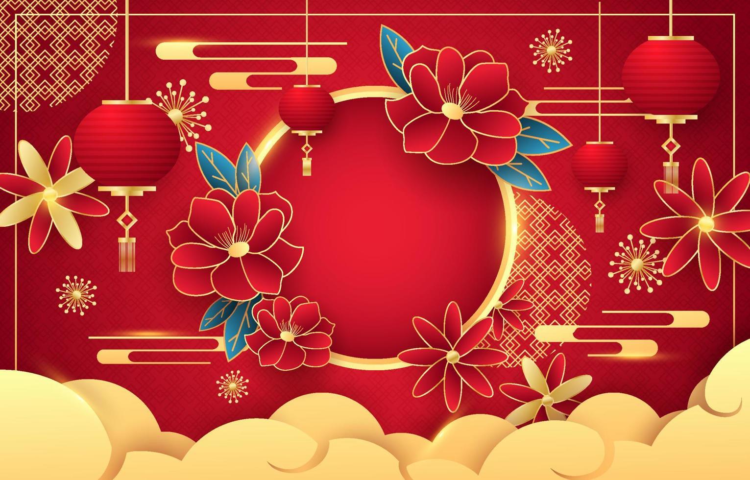 Deep Red Chinese New Year Background vector
