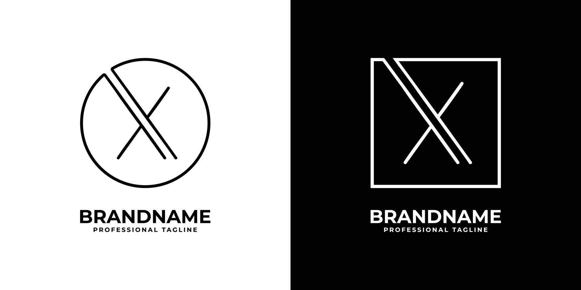 Modern letter X circle logo, Unique Letter X Square Logo. vector