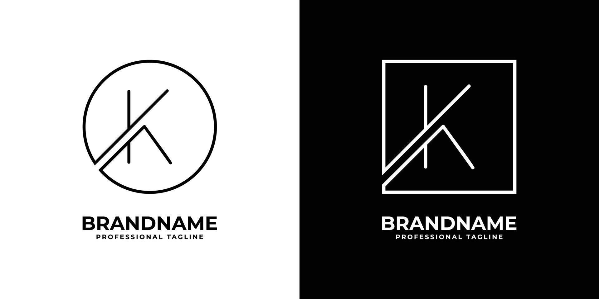 Modern letter K circle logo, Unique Letter K Square Logo. 14053365
