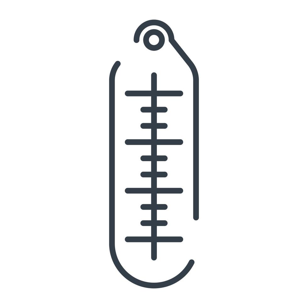 Vector isolated icon of a mercury thermometer to measure temperature.