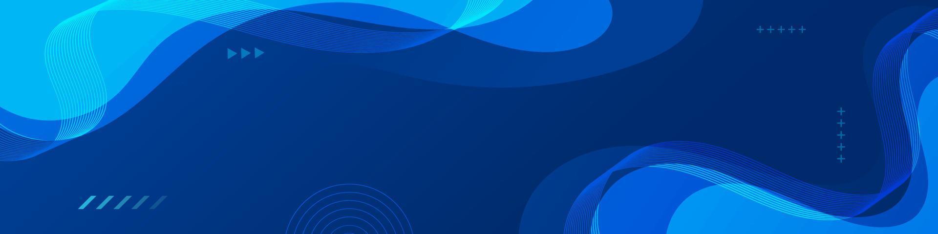 Abstract Blue Fluid Wave Banner Template vector