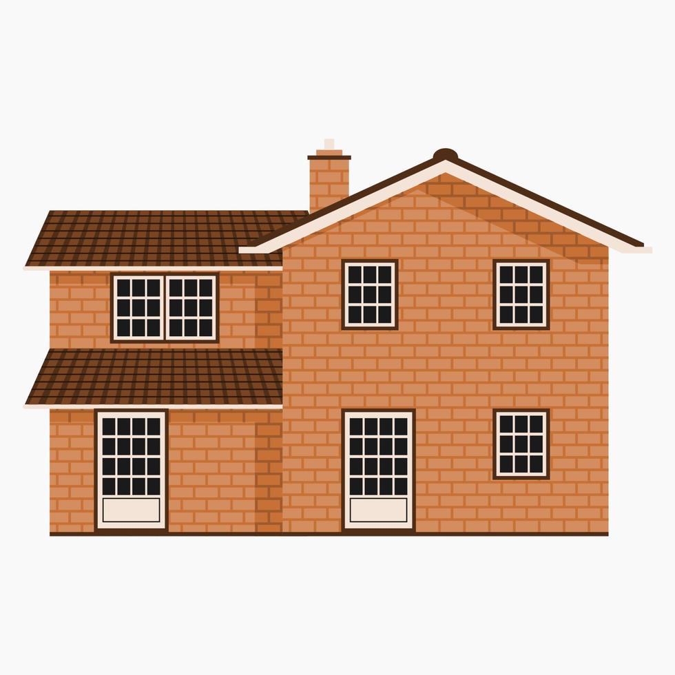 Editable Traditional English House Building with Two Level Floors Vector Illustration for England Culture Tradition and History Related Design