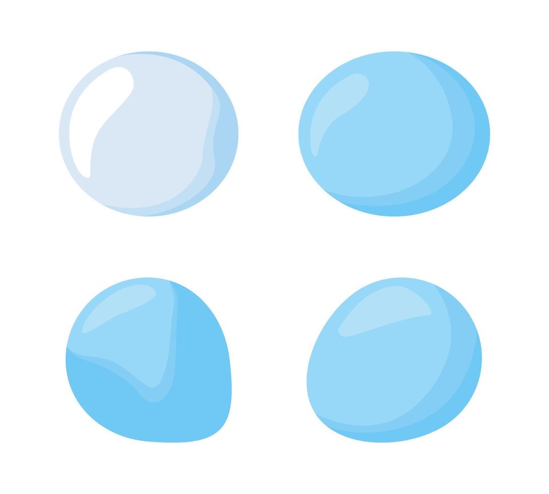 Blue decorative drops semi flat color vector objects set. Editable elements. Full sized items on white. Turquoise balloons simple cartoon style illustration pack for web graphic design and animation