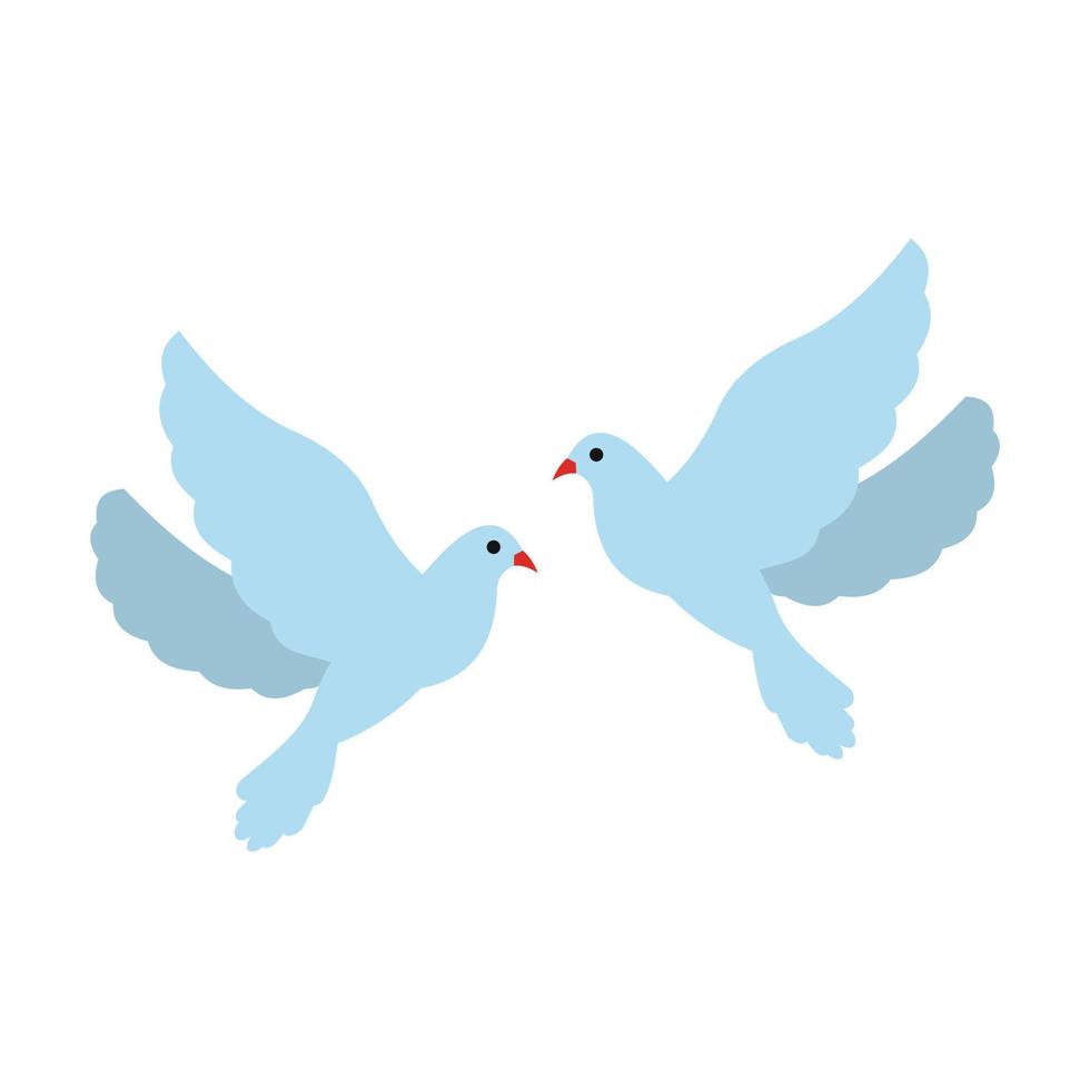 Two doves flat icon vector