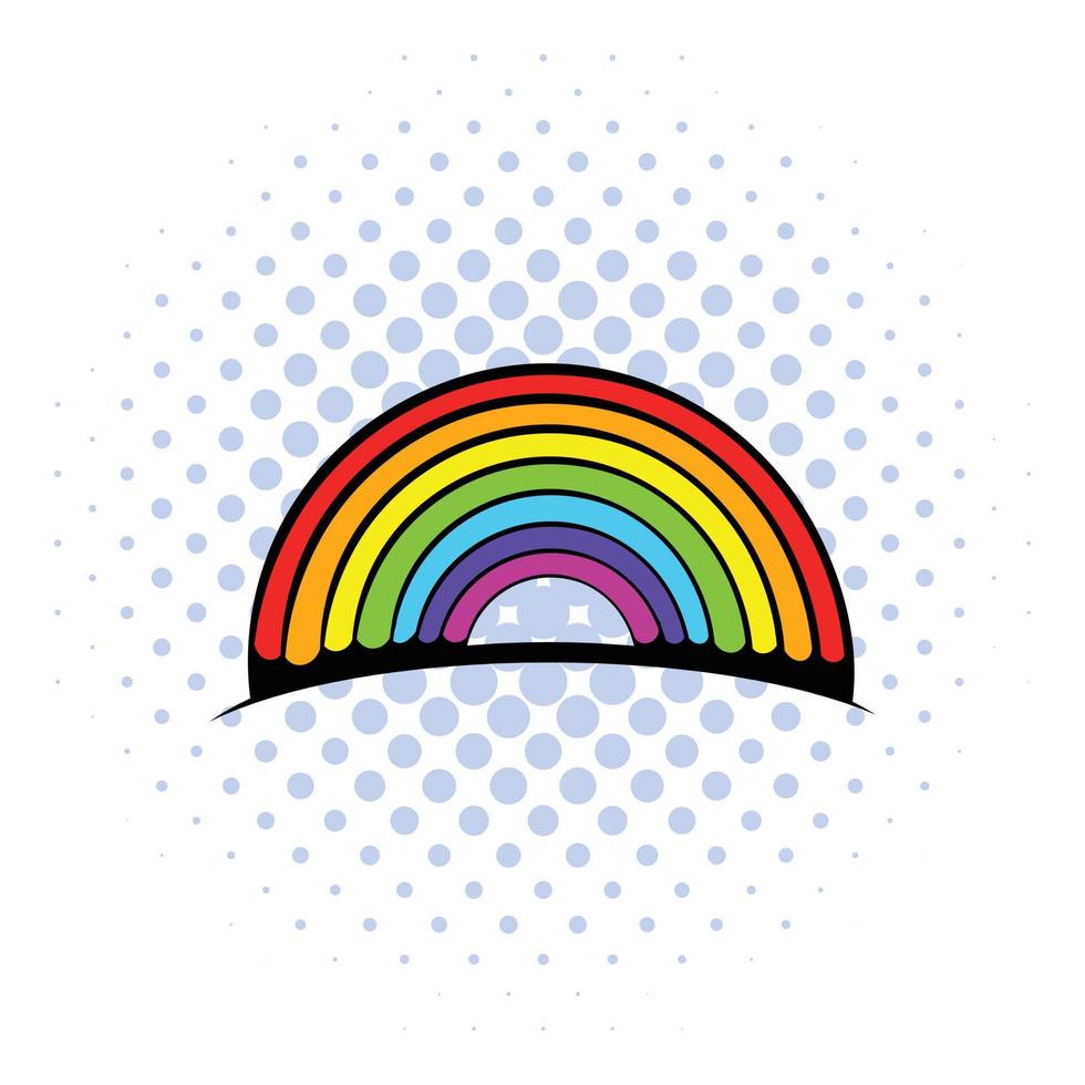 Rainbow icon, comics style vector