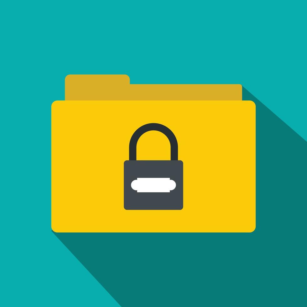 Folder with lock icon, flat style 14053746 Vector Art at Vecteezy