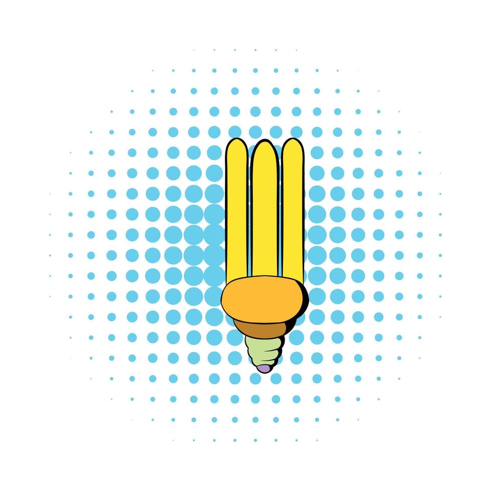 Fluorescence lamp icon, comics style vector