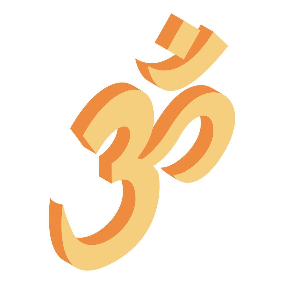 Ohm symbol isometric 3d icon vector