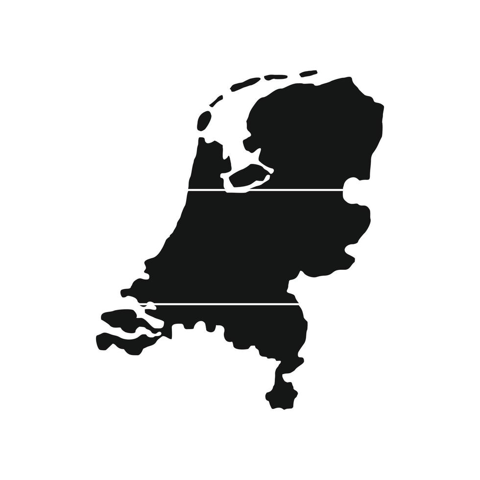 mapa, de, holanda, icono, simple, estilo vector