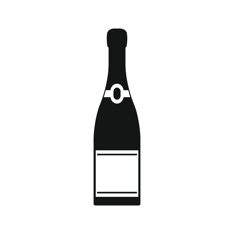 icono de botella de champán, estilo simple vector