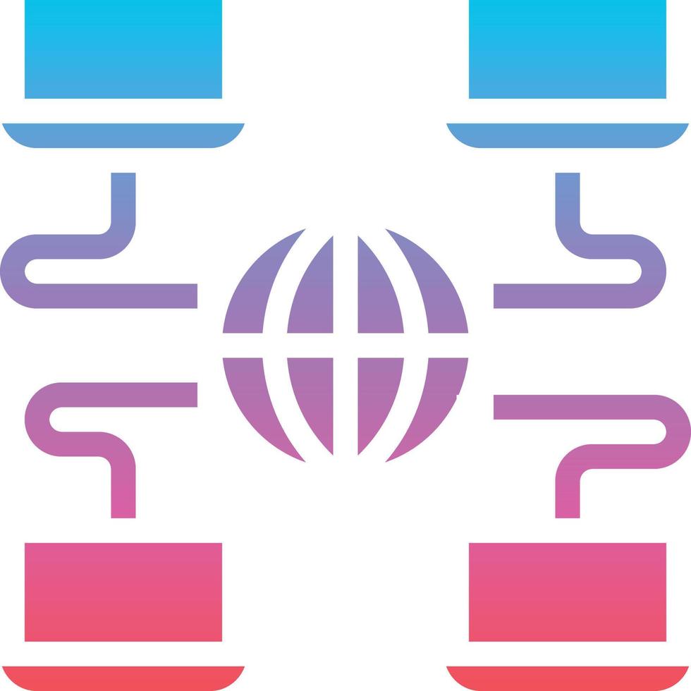 worldwide globe notebook computer communication - gradient solid icon vector