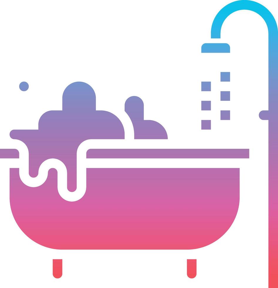 bathtub bathroom shower hotel spa - gradient solid icon vector