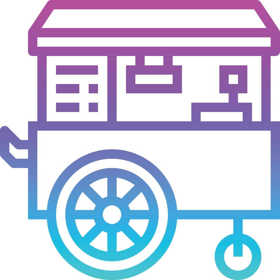 food cart carnival - gradient icon vector