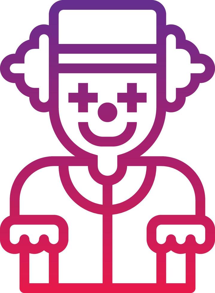 clown face circus - gradient icon vector