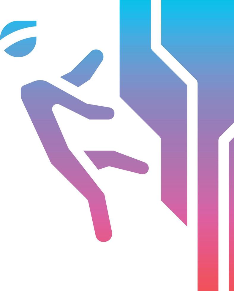 climbing human extreme cliff - gradient solid icon vector