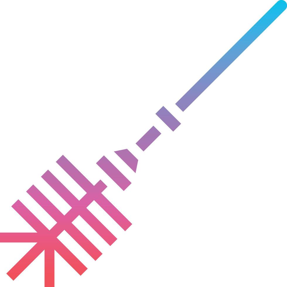 toilet brush cleaning - gradient solid icon vector