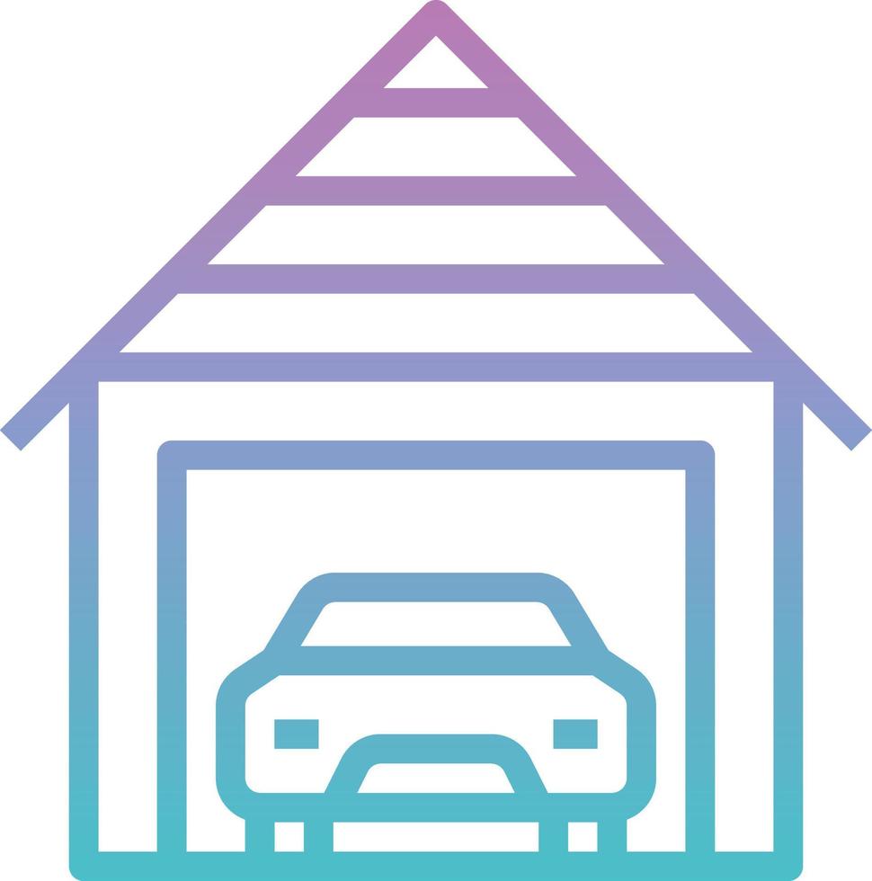 garage car repair automobile real estate - gradient icon vector