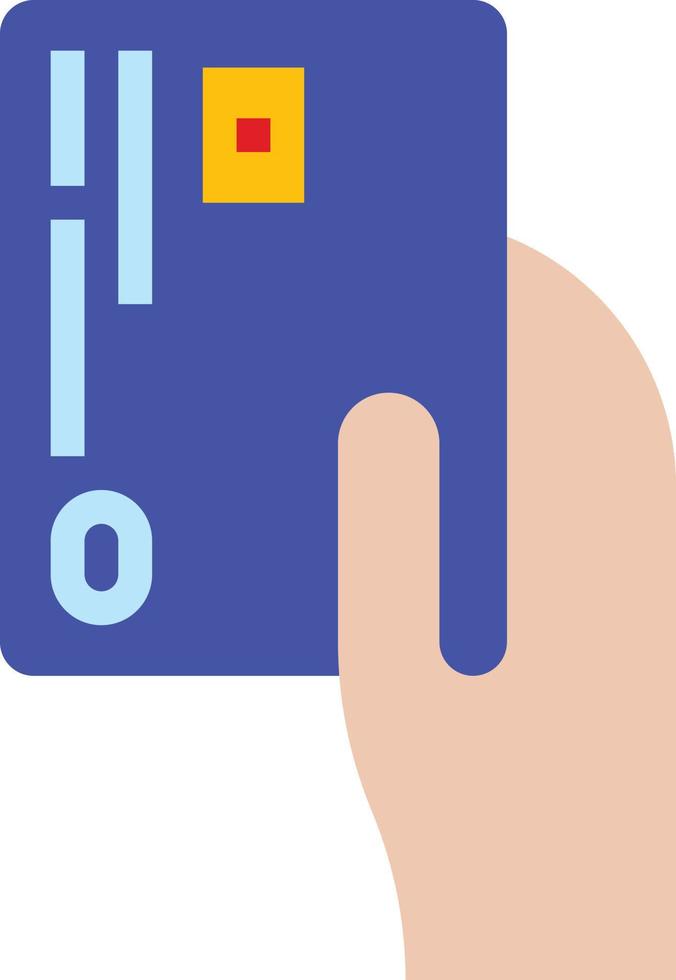 credit card shopping hand - flat icon vector