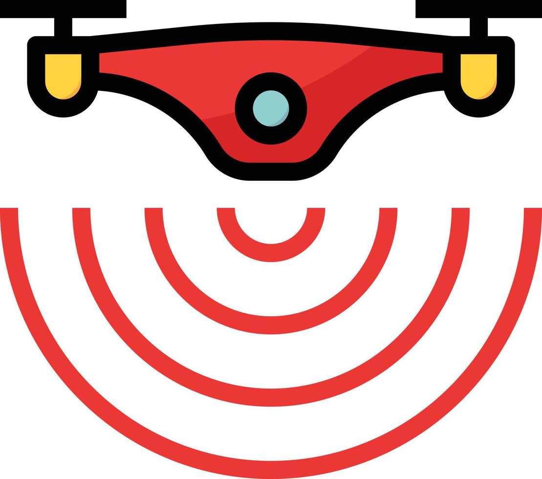 drone wifi camera - filled outline icon vector