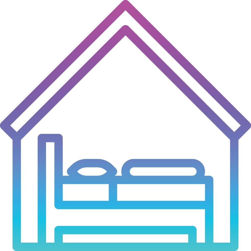 bed house sleep hotel motel - gradient icon vector
