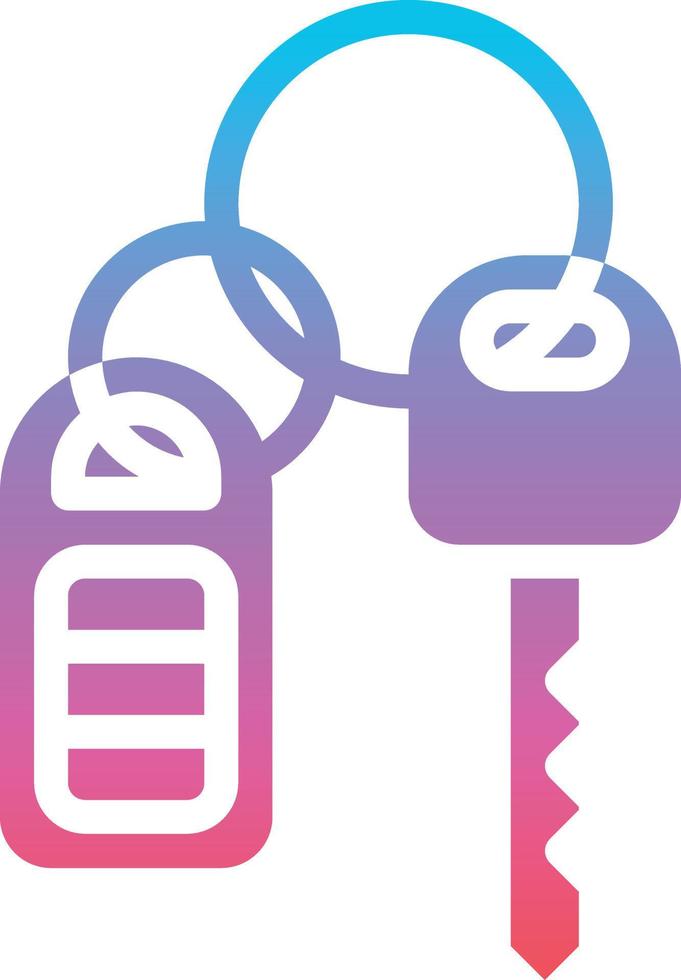 key remote wireless lock - gradient solid icon vector