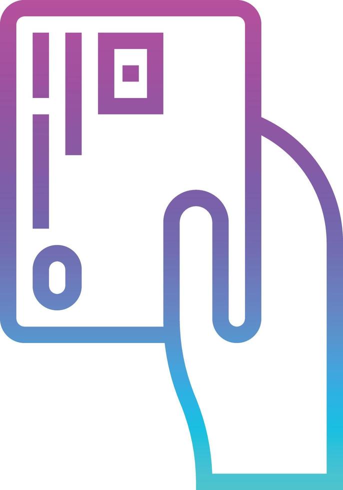 credit card shopping hand - gradient icon vector