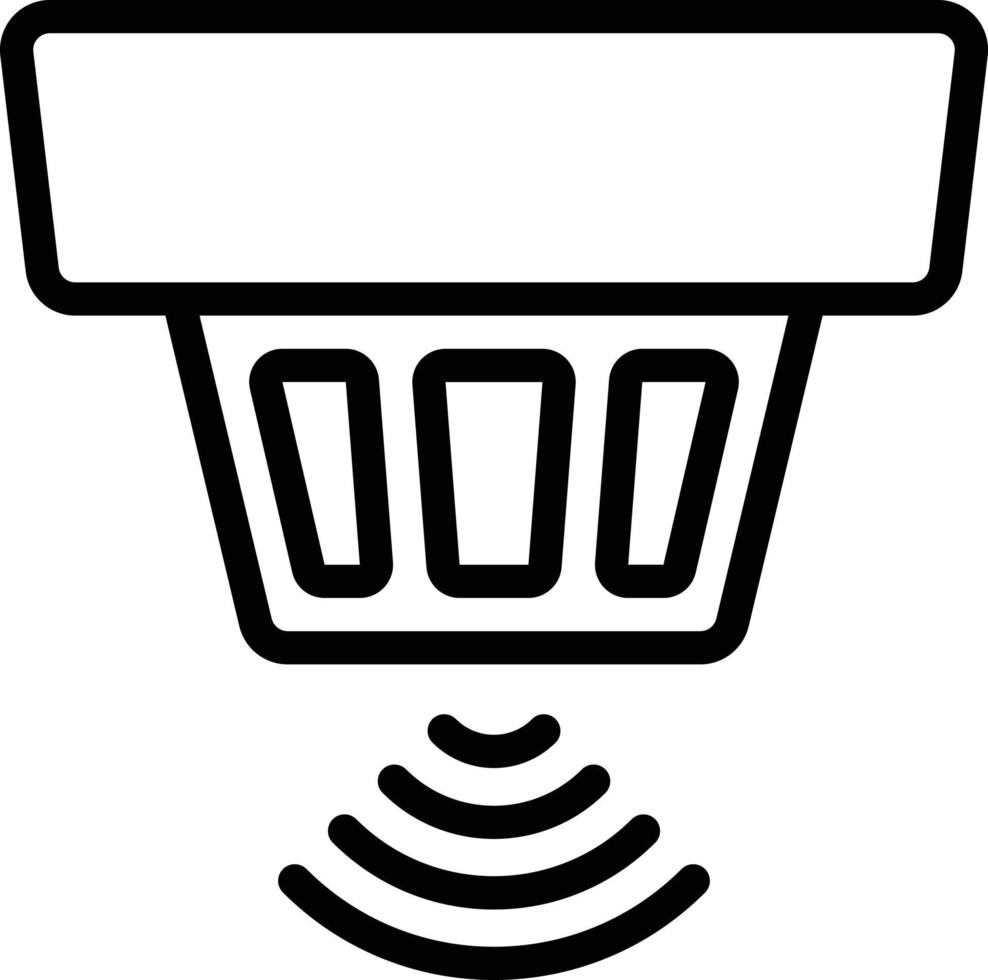 smoke detector wifi - outline icon vector