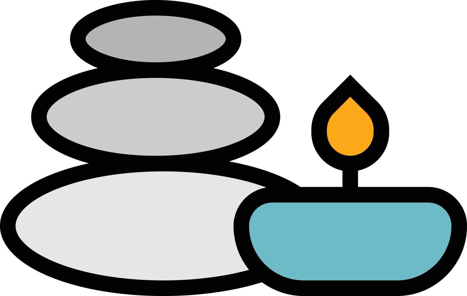 spa rock candle hotel - filled outline icon vector
