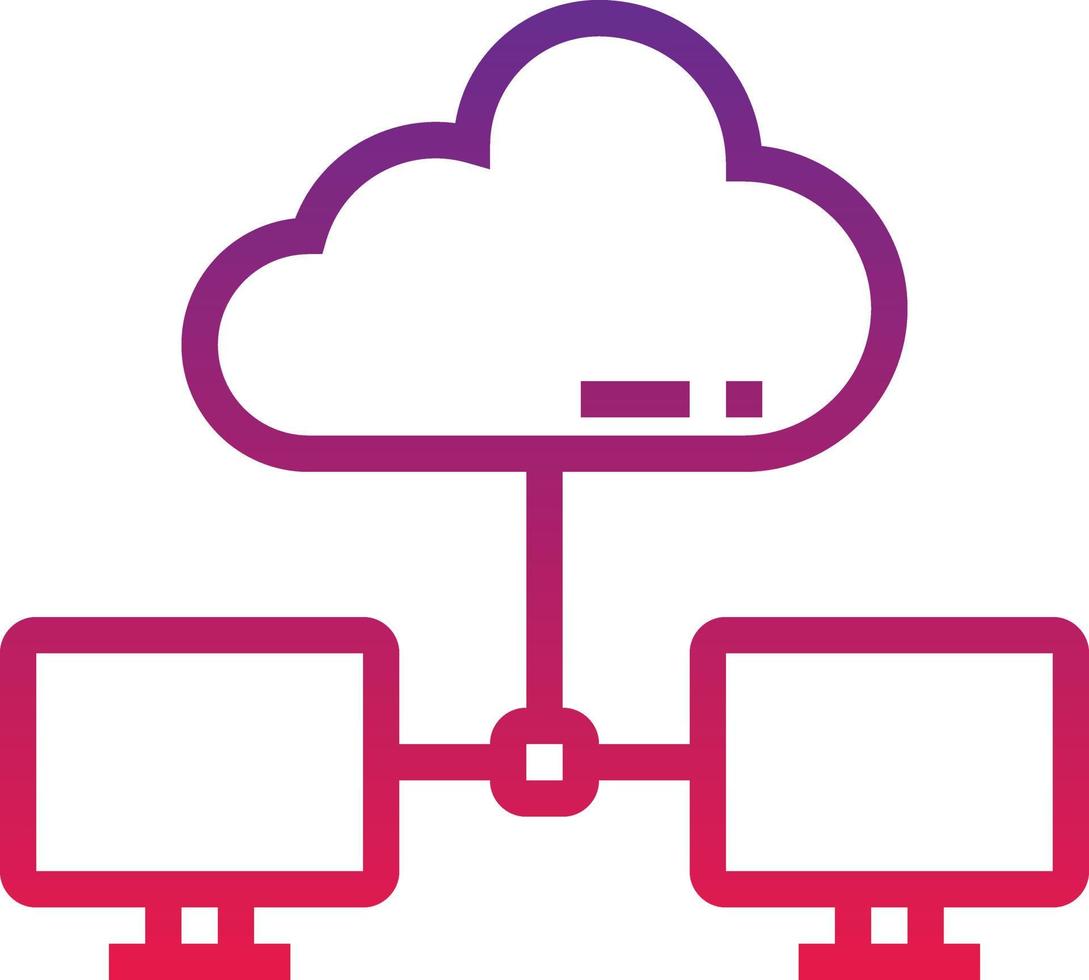 cloud system computer connectivity lan - gradient icon vector