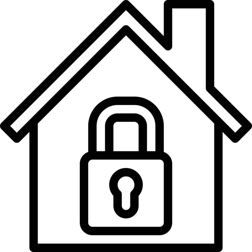 lock key security house real estate - outline icon vector