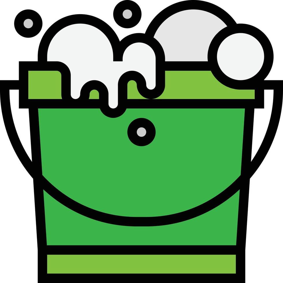 bucket wash cleaning - filled outline icon vector