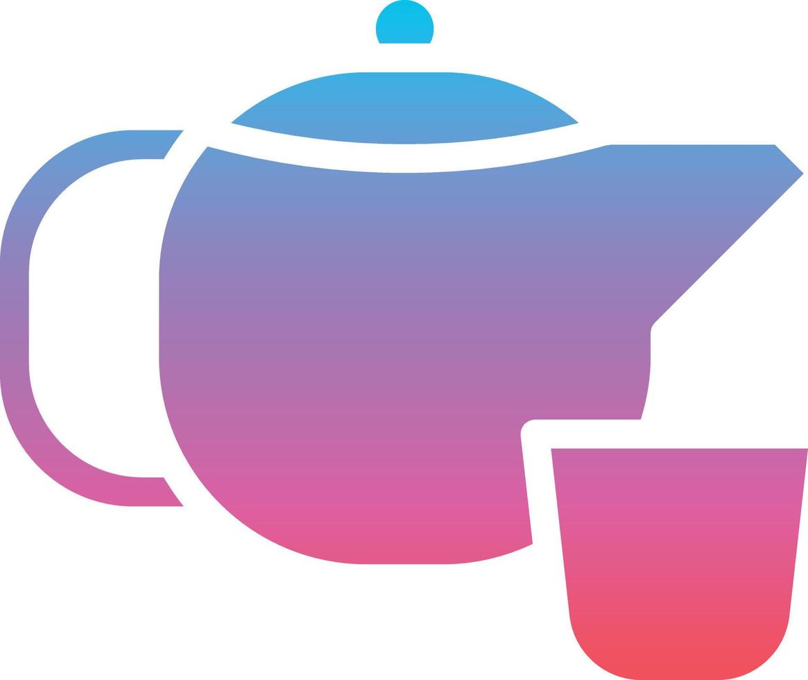 tea herbal hot teapot beverage - gradient solid icon vector