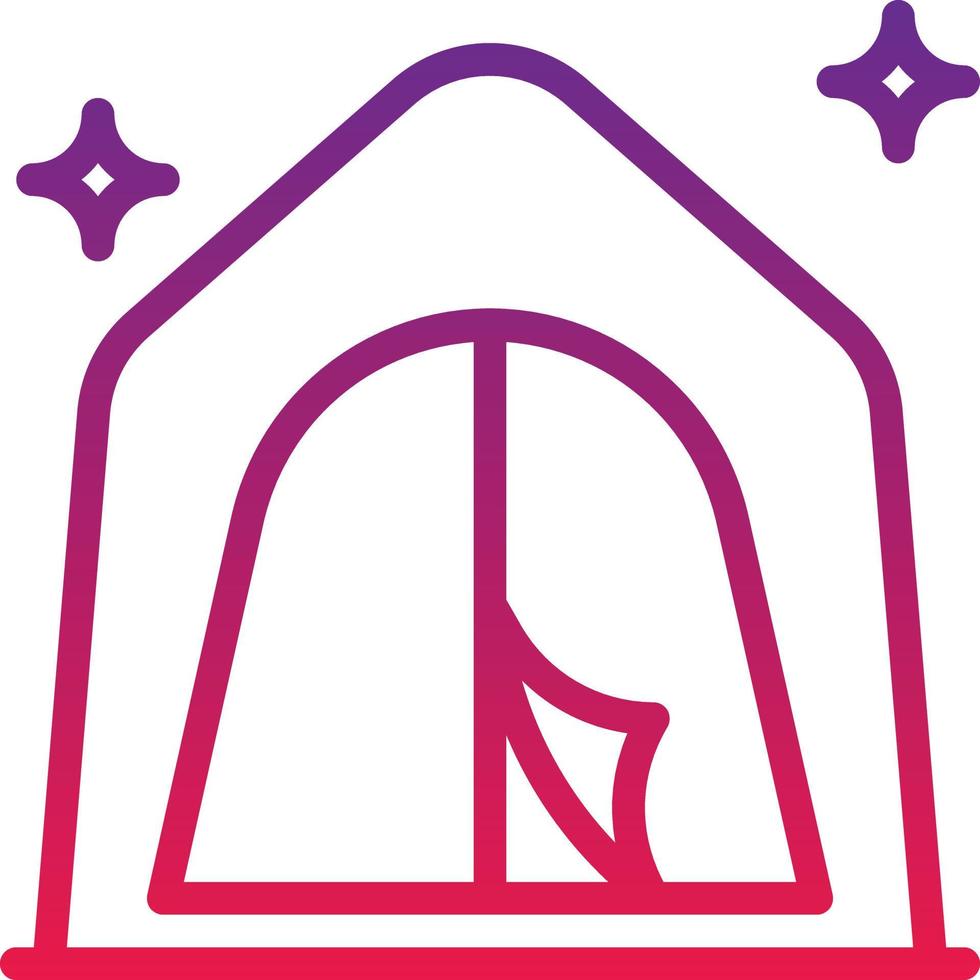 camping tent rest outdoor - gradient icon vector