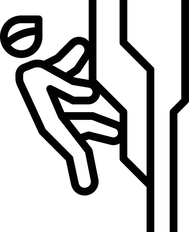 climbing human extreme cliff - outline icon vector