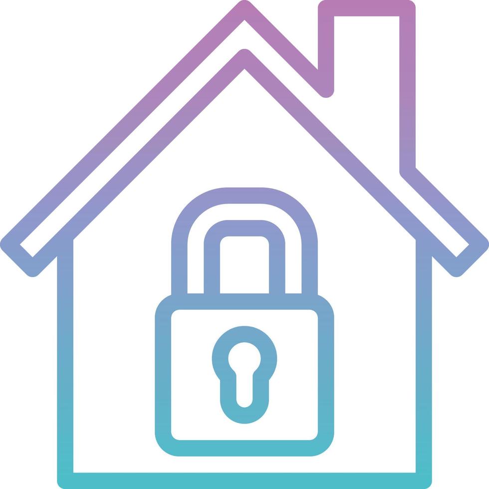 lock key security house real estate - gradient icon vector