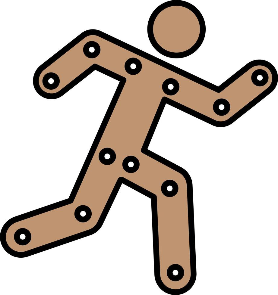 running, man, limbs, points color icon vector